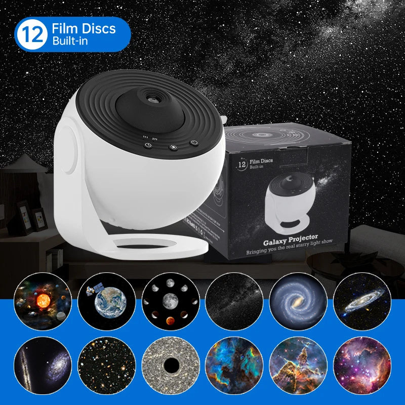 360 Rotating Planetarium Night Galaxy Projector